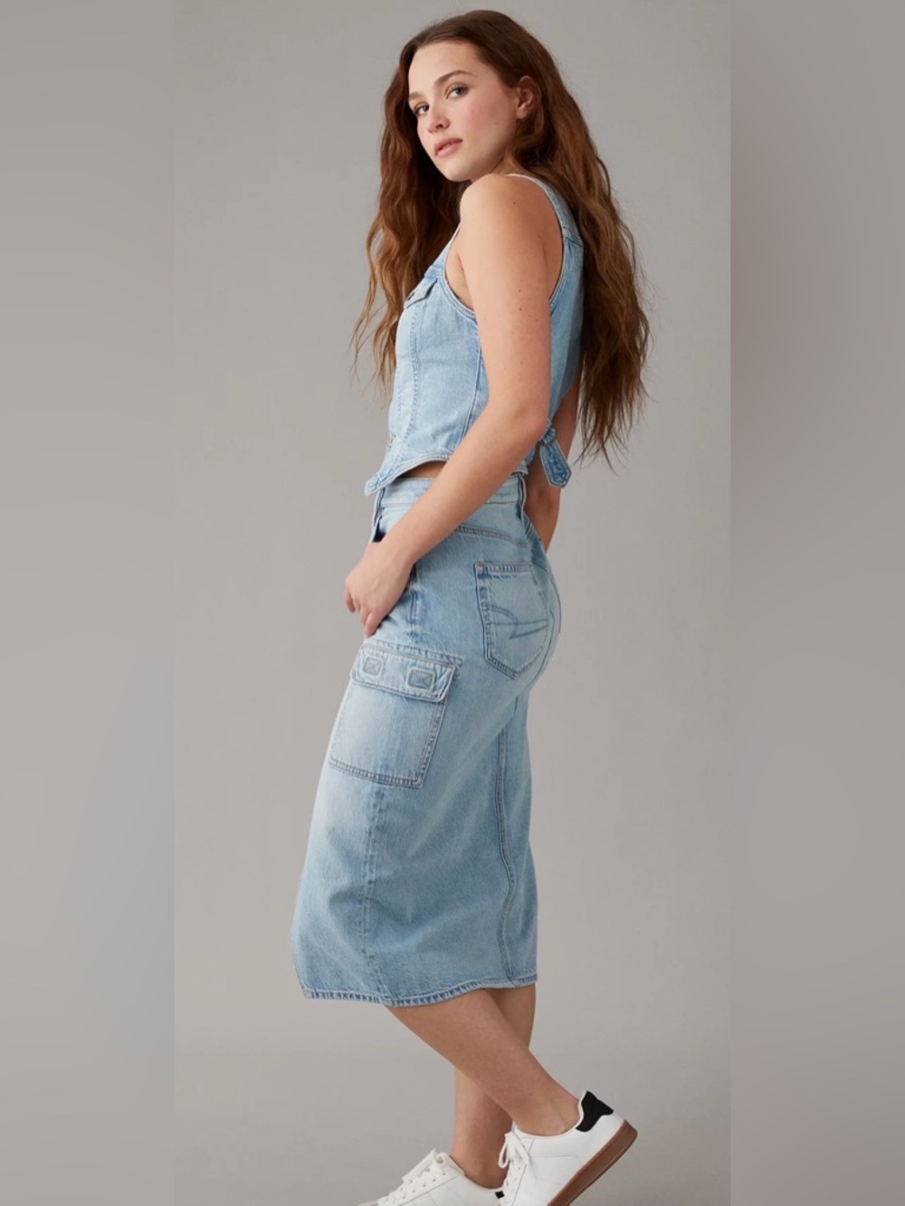 American Eagle midi cargo skirt